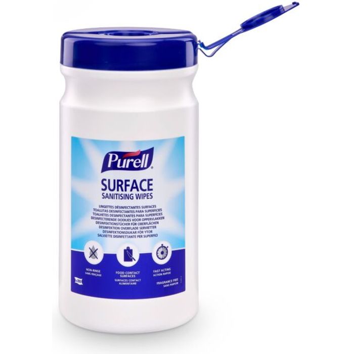 Purell® surface desinfiserende våtservietter 100 stk beholder