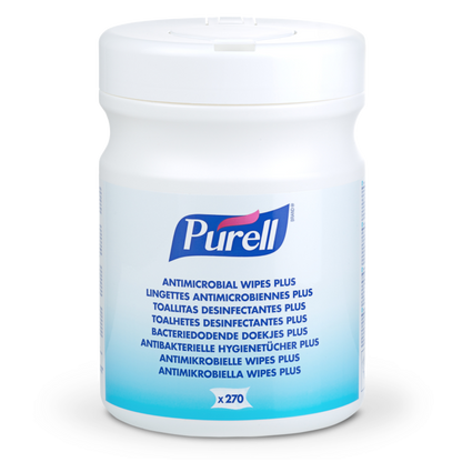 Purell® antimikrobielle våtservietter plus 270 stk beholder