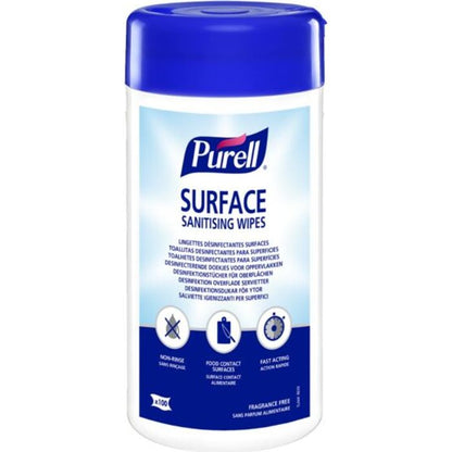 Purell® surface desinfiserende våtservietter 100 stk beholder